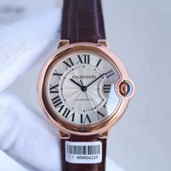 Replica Ballon Bleu De Cartier Ladies 36MM W6900456 V9 Rose Gold Silver Dial Swiss 2688-2