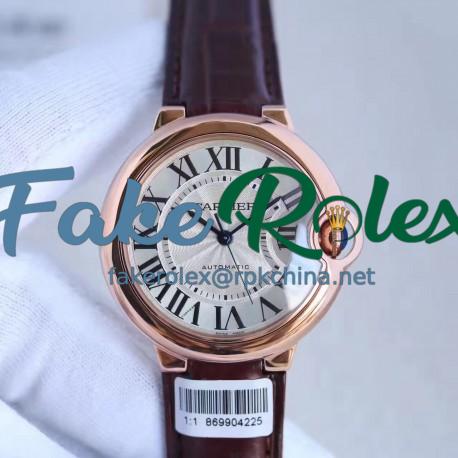 Replica Ballon Bleu De Cartier Ladies 36MM W6900456 V9 Rose Gold Silver Dial Swiss 2688-2