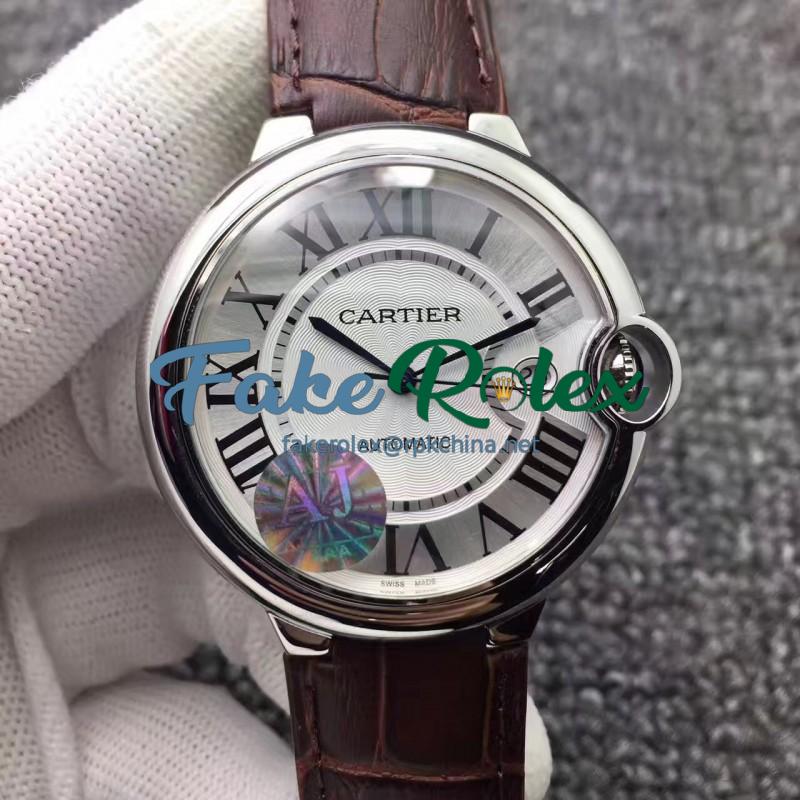 Replica Ballon Bleu De Cartier 42MM W6901351 AJ Stainless Steel Silver Dial Swiss 2824-2