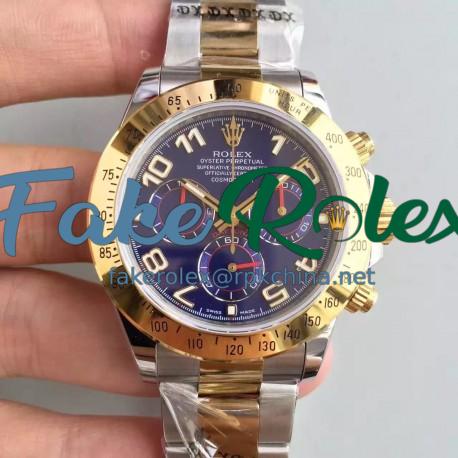 Replica Rolex Daytona Cosmograph 116503 JH Yellow Gold & Stainless Steel Blue Dial Swiss 4130 Run 6@SEC