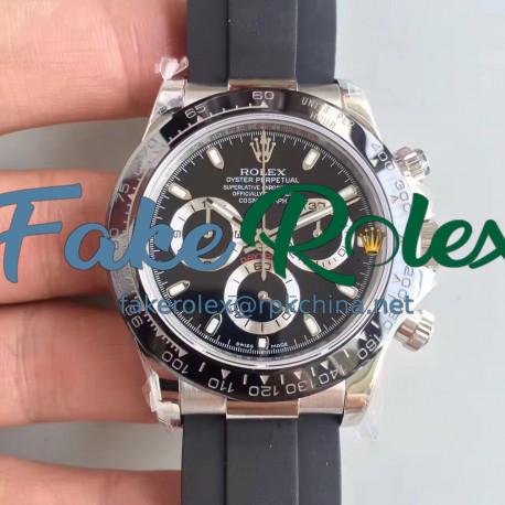 Replica Rolex Daytona Cosmograph 116519LN JH Stainless Steel Black Dial Swiss 4130 Run 6@SEC