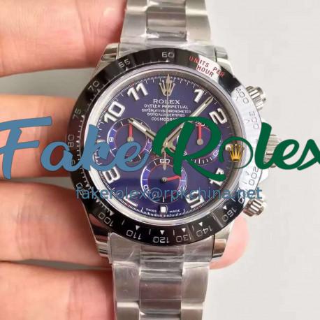 Replica Rolex Daytona Cosmograph 116500LN JH Stainless Steel Blue Dial Swiss 4130 Run 6@SEC