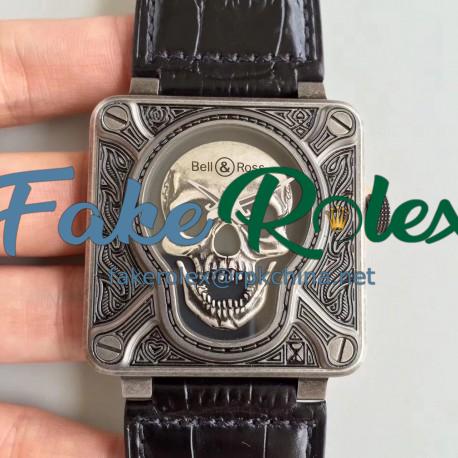 Replica Bell & Ross BR 01 Burning Skull N Stainless Steel Black Dial M9015