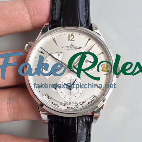 Replica Jaeger-LeCoultre Master Geographic Steel 1428421 BF Stainless Steel Silver Dial Swiss Caliber 939A/1