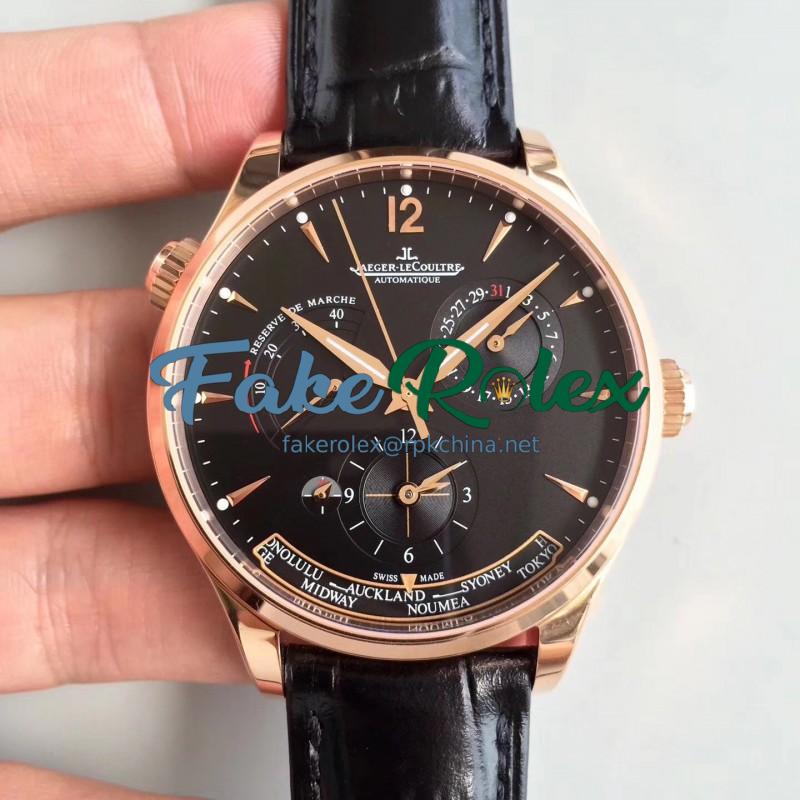 Replica Jaeger-LeCoultre Master Geographic Gold 1422521 BF Rose Gold Black Dial Swiss Caliber 939A/1