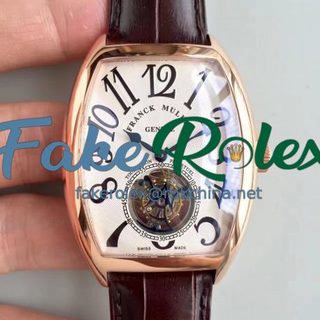 Replica Franck Muller Cintree Curvex Imperial Tourbillon 8880 T LH Rose Gold White Dial Swiss Tourbillon