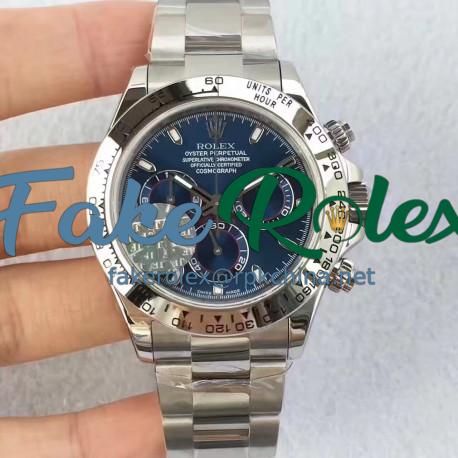 Replica Rolex Daytona Cosmograph 116509 JF Stainless Steel Blue Dial Swiss 7750 Run 6@SEC