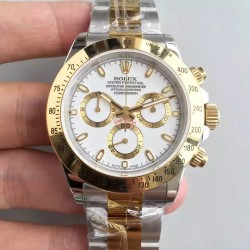 Replica Rolex Daytona Cosmograph 116503 JF Stainless Steel & Yellow Gold White Dial Swiss 7750 Run 6@SEC