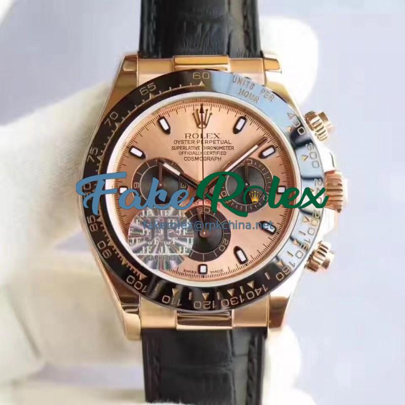 Replica Rolex Daytona Cosmograph 116515LN JF Rose Gold Rose Gold Dial Swiss 7750 Run 6@SEC