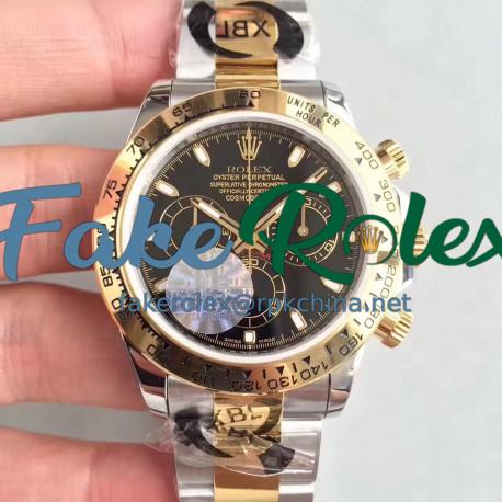 Replica Rolex Daytona Cosmograph 116503 JF Stainless Steel & Yellow Gold Black Dial Swiss 7750 Run 6@SEC