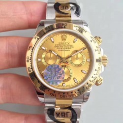 Replica Rolex Daytona Cosmograph 116503 JF Stainless Steel & Yellow Gold Champagne Dial Swiss 7750 Run 6@SEC