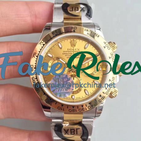 Replica Rolex Daytona Cosmograph 116503 JF Stainless Steel & Yellow Gold Champagne Dial Swiss 7750 Run 6@SEC