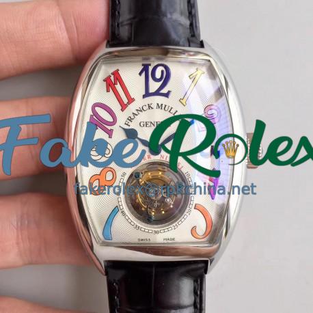 Replica Franck Muller Crazy Color Dreams Tourbillon 8880 LH Stainless Steel White Dial Swiss Tourbillon