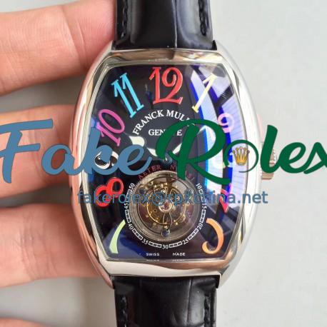 Replica Franck Muller Crazy Color Dreams Tourbillon 8880 LH Stainless Steel Black Dial Swiss Tourbillon