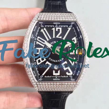 Replica Franck Muller Vanguard V45 LE Titanium & Diamonds Black Dial Swiss 2824-2