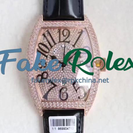 Replica Franck Muller 8880 SC DT ZX Rose Gold & Diamonds Diamond Dial Swiss 2824-2