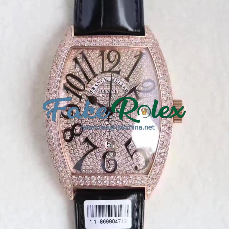 Replica Franck Muller 8880 SC DT ZX Rose Gold & Diamonds Diamond Dial Swiss 2824-2