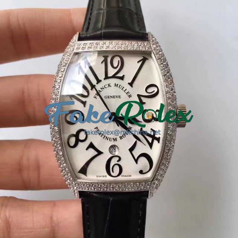 Replica Franck Muller 7880 SC DT Platinum Rotor ZX Stainless Steel & Diamonds White Dial Swiss 2824-2