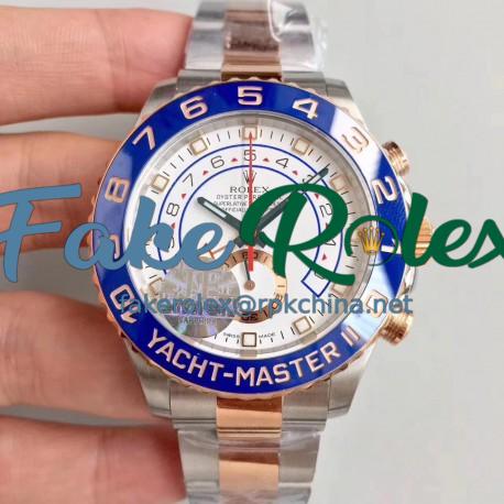 Replica Rolex Yacht-Master II 116681 JF Stainless Steel & Rose Gold White Dial Swiss 7750