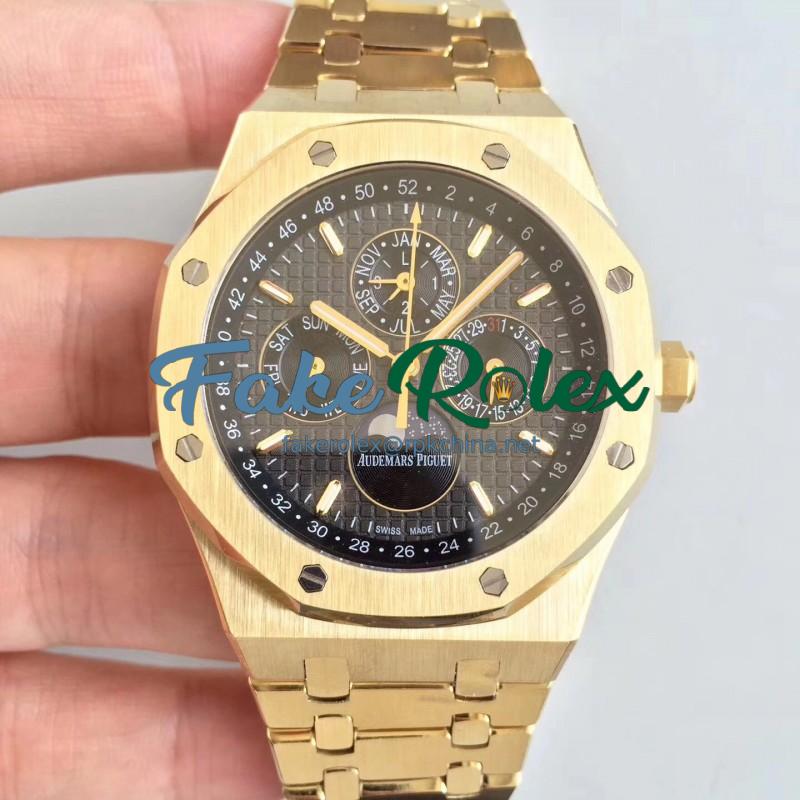 Replica Audemars Piguet Royal Oak Perpetual Calendar 41MM 26574BA.OO.1220BA.01 BF Yellow Gold Black Dial Swiss 5134