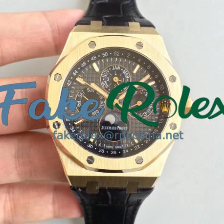 Replica Audemars Piguet Royal Oak Perpetual Calendar 41MM 26574BA.OO.1220BA.01 BF Yellow Gold Black Dial Swiss 5134