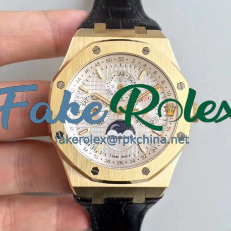 Replica Audemars Piguet Royal Oak Perpetual Calendar 41MM 26574BA.OO.1220BA.01 BF Yellow Gold Silver Dial Swiss 5134