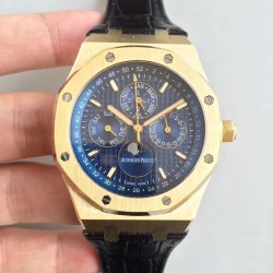 Replica Audemars Piguet Royal Oak Perpetual Calendar 41MM 26574BA.OO.1220BA.01 BF Yellow Gold Blue Dial Swiss 5134