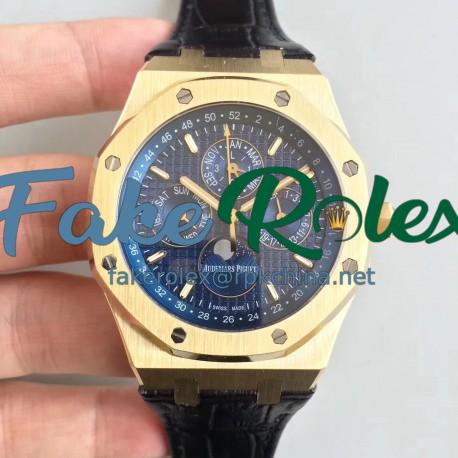 Replica Audemars Piguet Royal Oak Perpetual Calendar 41MM 26574BA.OO.1220BA.01 BF Yellow Gold Blue Dial Swiss 5134