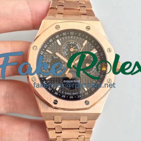 Replica Audemars Piguet Royal Oak Perpetual Calendar 41MM 26574OR.OO.1220OR.01 BF Rose Gold Black Dial Swiss 5134