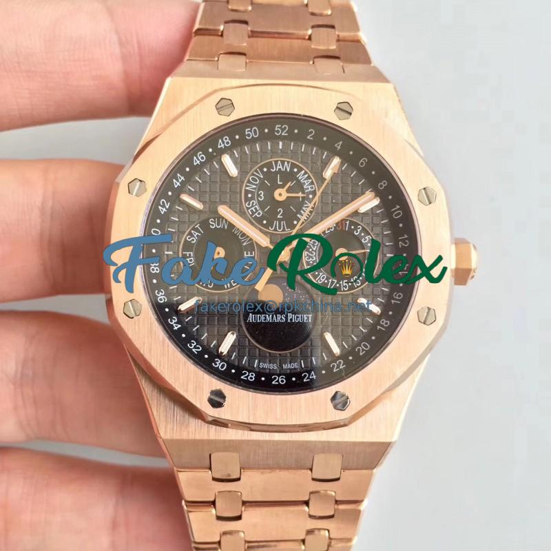 Replica Audemars Piguet Royal Oak Perpetual Calendar 41MM 26574OR.OO.1220OR.01 BF Rose Gold Black Dial Swiss 5134