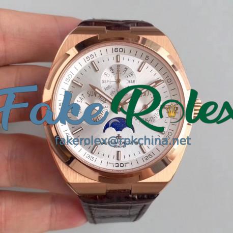 Replica Vacheron Constantin Overseas Ultra Thin Perpetual Calendar 4300V/120G-B102 BF Rose Gold Silver Dial Swiss 1120 QP