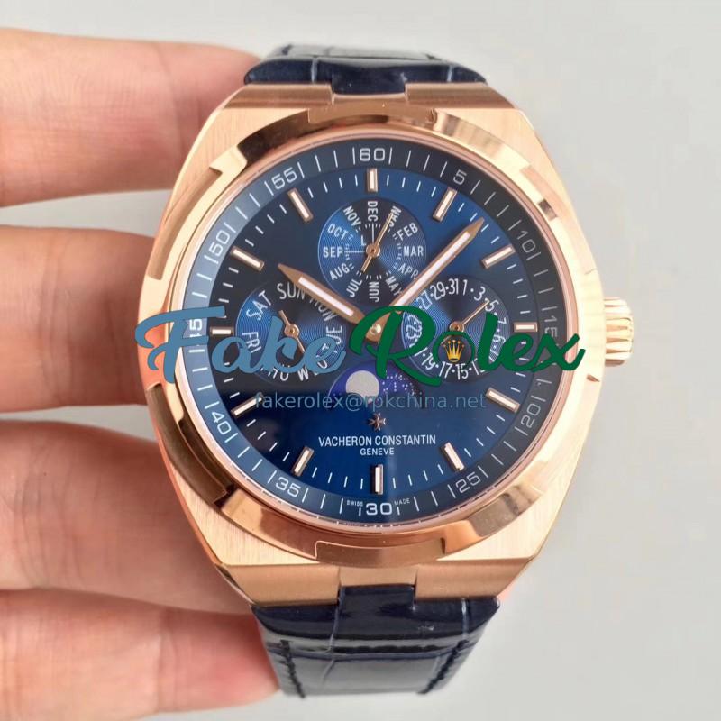 Replica Vacheron Constantin Overseas Ultra Thin Perpetual Calendar 4300V/120G-B102 BF Rose Gold Blue Dial Swiss 1120 QP