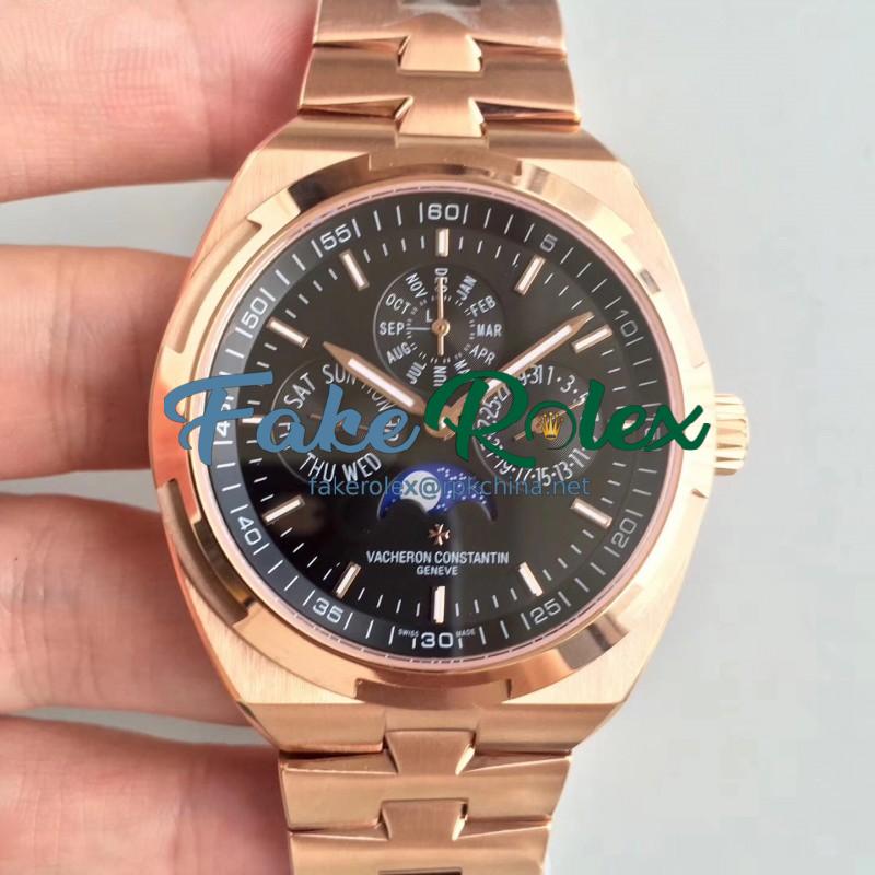 Replica Vacheron Constantin Overseas Ultra Thin Perpetual Calendar 4300V/120G-B102 BF Rose Gold Black Dial Swiss 1120 QP