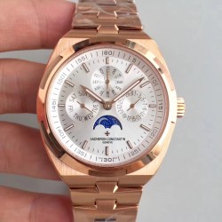 Replica Vacheron Constantin Overseas Ultra Thin Perpetual Calendar 4300V/120G-B102 BF Rose Gold Silver Dial Swiss 1120 QP