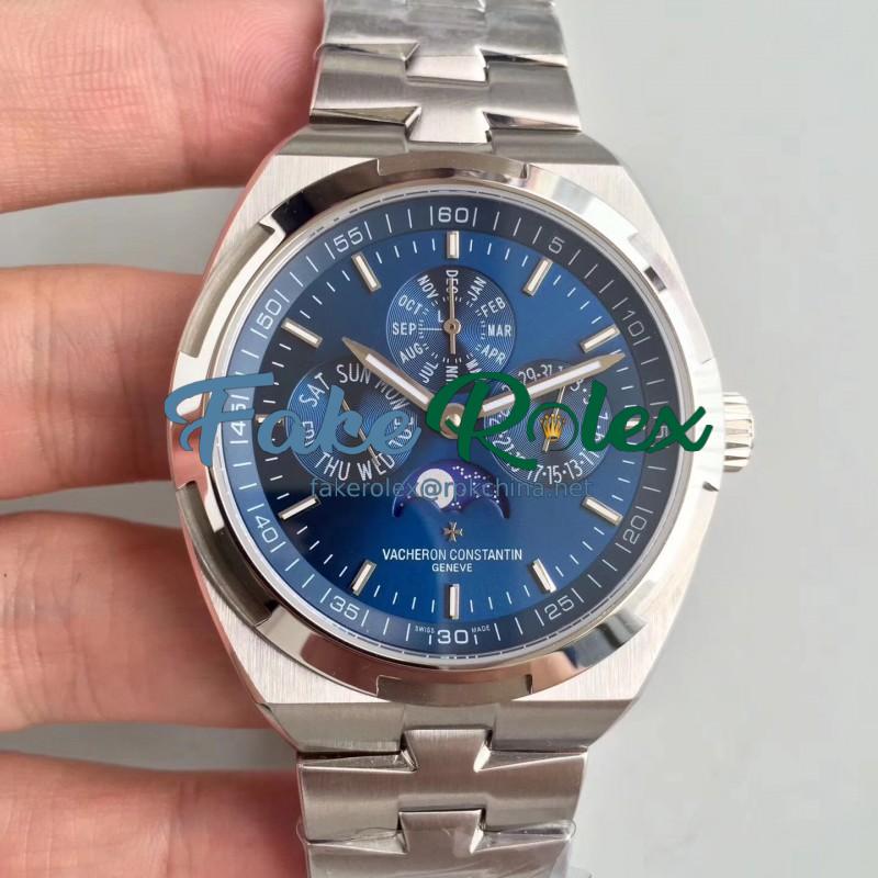 Replica Vacheron Constantin Overseas Ultra Thin Perpetual Calendar 4300V/120G-B102 BF Stainless Steel Blue Dial Swiss 1120 QP