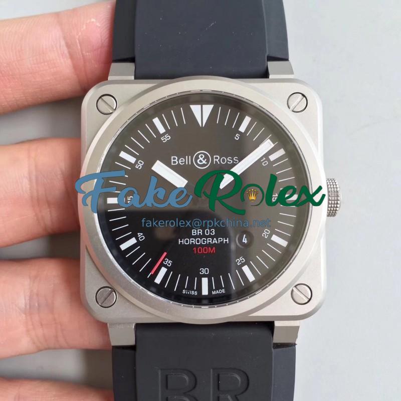 Replica Bell & Ross BR 03-92 Horolum Limited Edition BR Stainless Steel Black Dial M9015