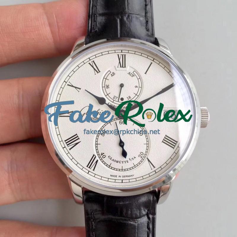 Replica Glashutte Original Senator Chronometer 1-58-01-01-04-04 N Stainless Steel Silver Dial Swiss 58-01