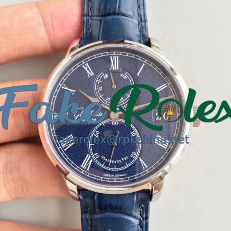 Replica Glashutte Original Senator Chronometer 1-58-01-05-34-30 N Stainless Steel Blue Dial Swiss 58-01