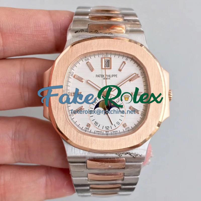 Replica Patek Philippe Nautilus 5726/1A-001 N Rose Gold & Stainless Steel White Dial Swiss 324 S QA LU 24H/303