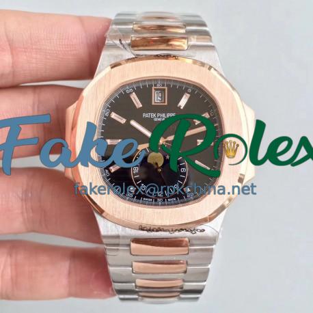 Replica Patek Philippe Nautilus 5726/1A-001 N Rose Gold & Stainless Steel Black Dial Swiss 324 S QA LU 24H/303