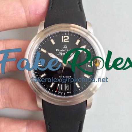 Replica Blancpain Leman Aqua Lung Grande Date 2850B-1130A-64B HG Stainless Steel Black Dial Swiss 6950