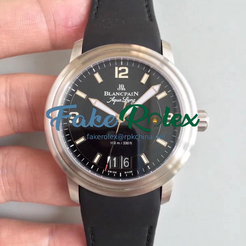 Replica Blancpain Leman Aqua Lung Grande Date 2850B-1130A-64B HG Stainless Steel Black Dial Swiss 6950