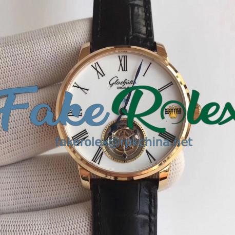 Replica Glashutte Original Senator Meissen Tourbillon 1-94-11-01-01-04 N Rose Gold White Dial Swiss 94-11