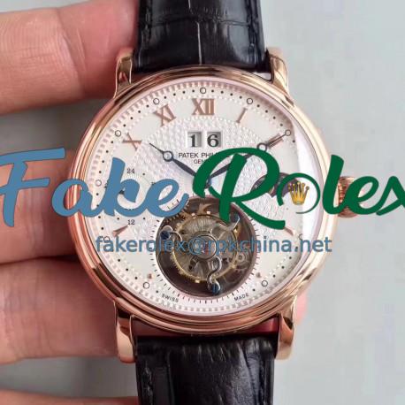 Replica Patek Philippe Grand Complication Tourbillon N Rose Gold White Dial Swiss Tourbillon