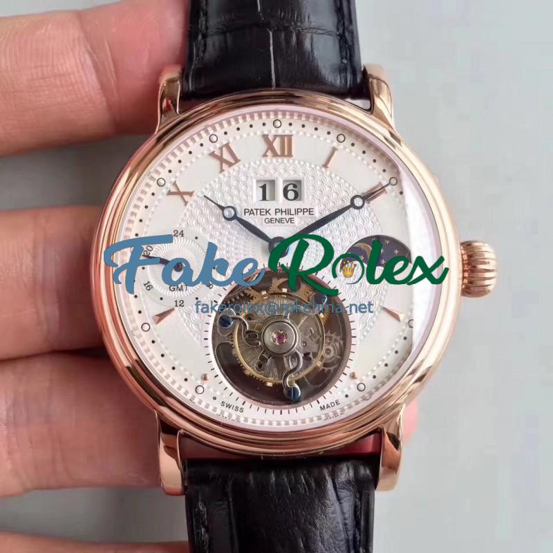 Replica Patek Philippe Grand Complication Tourbillon N Rose Gold White Dial Swiss Tourbillon