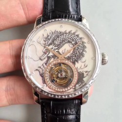 Replica Vacheron Constantin Patrimony Tourbillon N Stainless Steel & Diamonds Dragon Dial Swiss Tourbillon