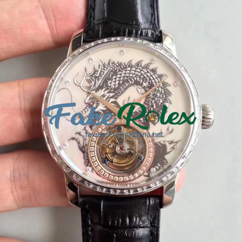 Replica Vacheron Constantin Patrimony Tourbillon N Stainless Steel & Diamonds Dragon Dial Swiss Tourbillon