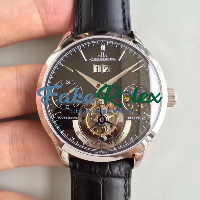 Replica Jaeger-LeCoultre Master Grande Tradition Tourbillon N Stainless Steel Black Dial Swiss Tourbillon