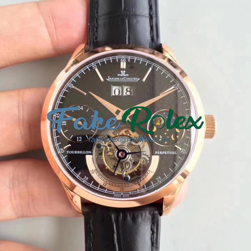 Replica Jaeger-LeCoultre Master Grande Tradition Tourbillon N Rose Gold Black Dial Swiss Tourbillon