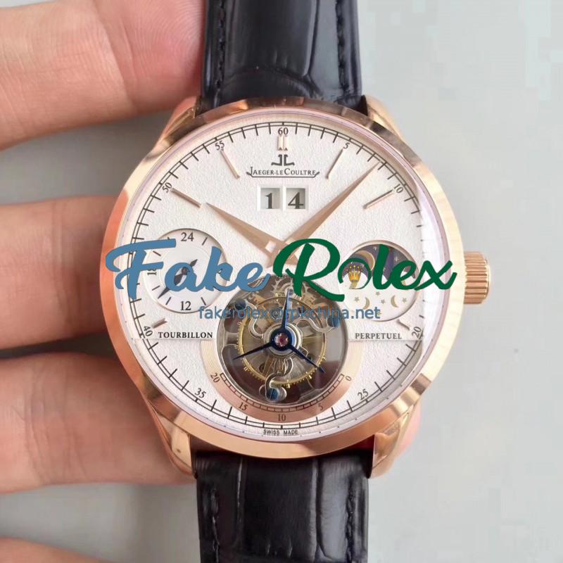 Replica Jaeger-LeCoultre Master Grande Tradition Tourbillon N Rose Gold White Dial Swiss Tourbillon